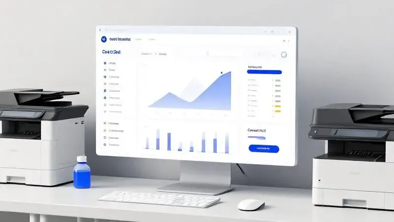 Dashboard conceitual de análise de custos para comparação de gastos com impressão