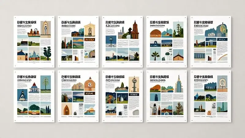 Imagem ilustrativa mostrando um cartaz grande dividido em várias folhas A4, demonstrando o conceito de impressão em múltiplas páginas.