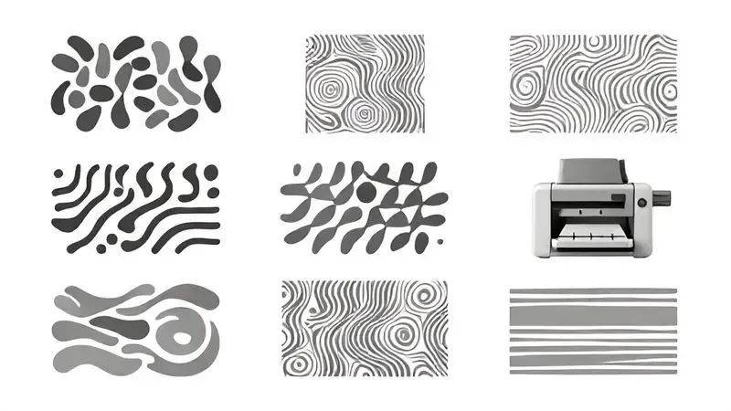 Diagrama ilustrativo das nove classificações de falhas de impressão e seus padrões.