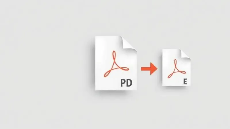 Ilustração digital mostrando o fluxo visual de um documento sendo convertido para o formato PDF de forma simples.