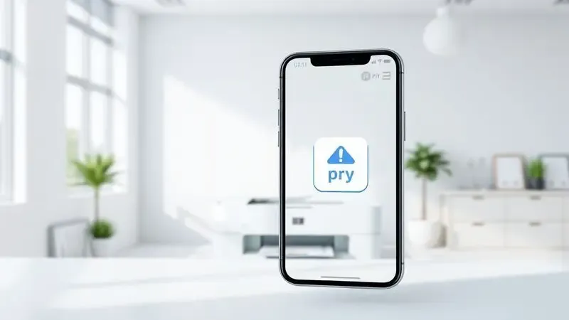 Ilustração digital de um smartphone enviando documentos para uma impressora moderna através de uma rede sem fio.
