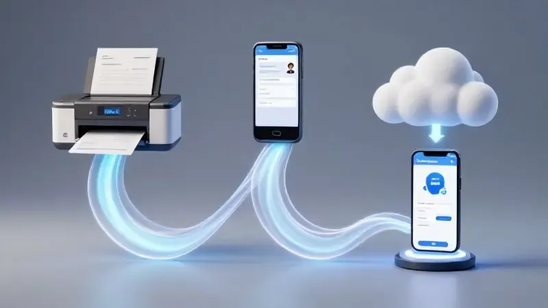 Ilustração 3D comparando três métodos de digitalização como fluxos luminosos diferentes