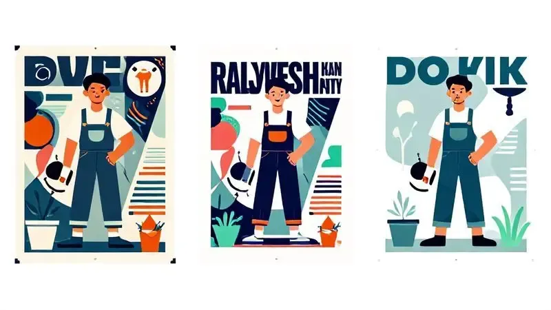 Comparação visual ilustrativa de diferentes resultados de impressão de cartazes em múltiplas folhas.