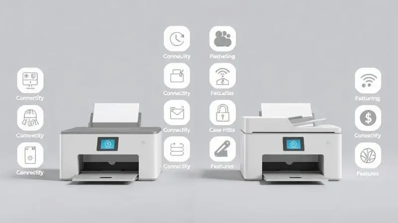 Comparativo visual lado a lado mostrando sete diferenças conceituais entre impressoras EcoTank