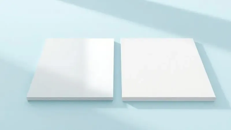 Comparativo conceitual entre o reflexo de luz em um papel fotográfico brilhante e a absorção de luz em um papel fosco.