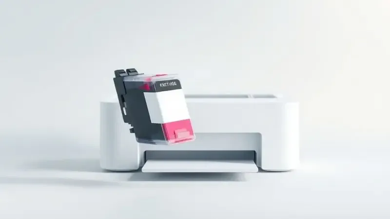 Ilustração conceitual de compatibilidade entre cartucho e impressora sem marcas específicas