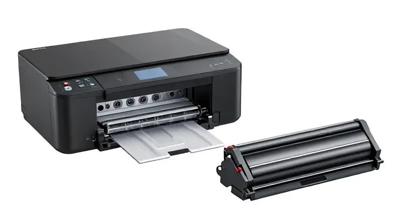 Componentes internos de uma impressora laser em render 3D ilustrativo