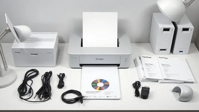 Componentes e acessórios necessários para preparar a instalação da impressora térmica