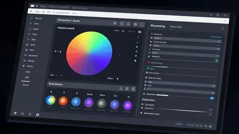 Interface de configurações profissionais para impressão de fotos com calibração de cores e ajustes de qualidade