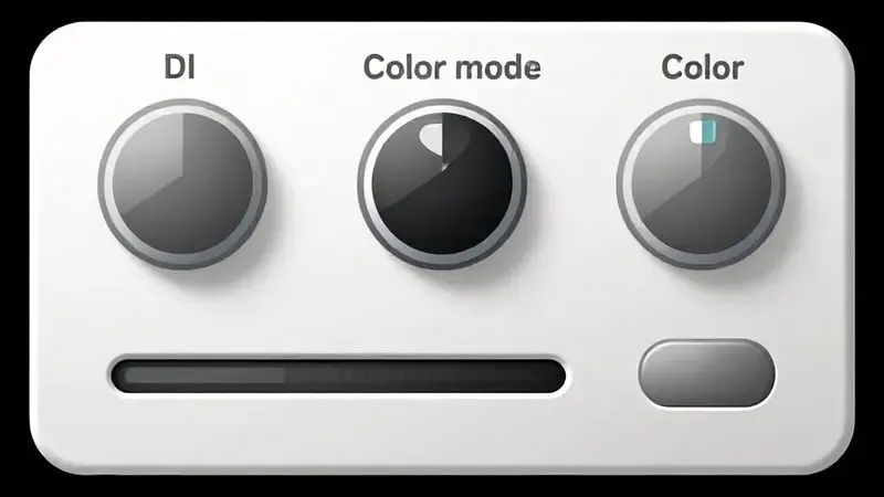 Interface conceitual de configurações avançadas de digitalização DPI, coloração e compressão