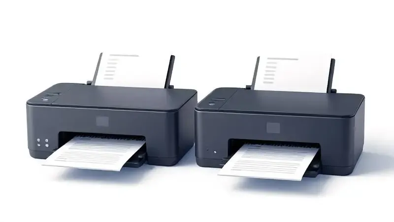 Processo conceitual de cópia frente e verso em impressora HP mostrando fluxo digital