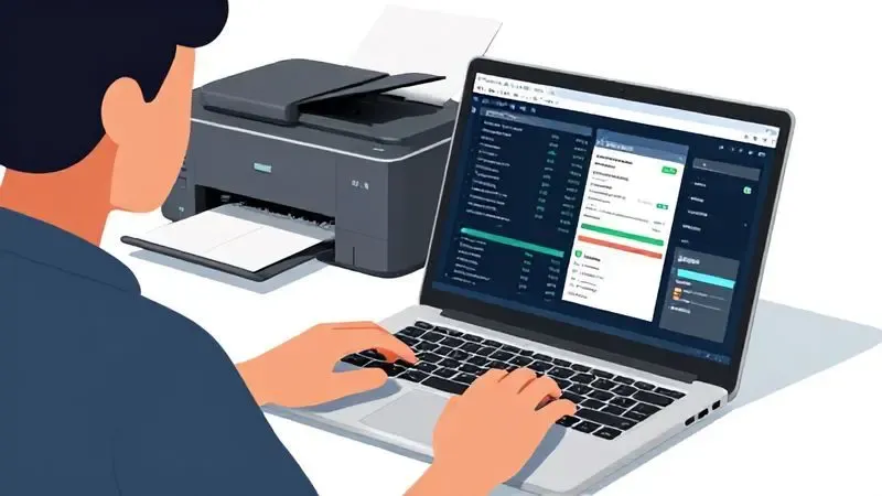 Diagnóstico técnico de impressora com análise de problemas e códigos de erro