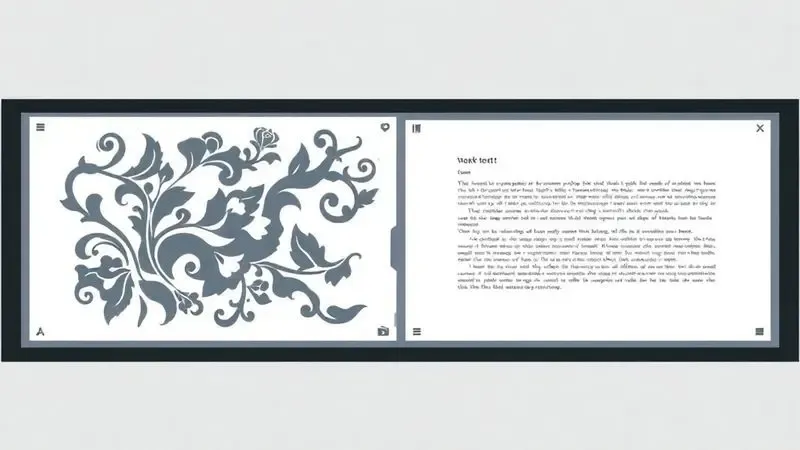 Representação artística dividida mostrando a impressão de um desenho de tatuagem detalhado e um documento de texto nítido.