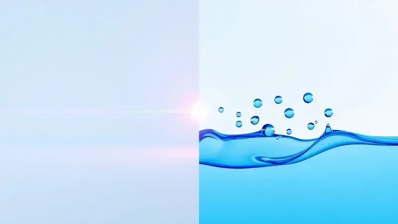 Representação visual artística comparando a precisão da tecnologia laser com a fluidez do tanque de tinta.