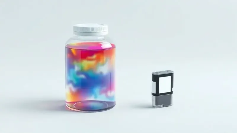 Comparação visual conceitual entre o sistema de tanque de tinta e o cartucho tradicional.