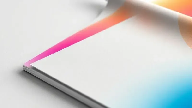 Renderização artística digital focada na precisão da impressão e na diversidade de texturas de papel cartão premium.