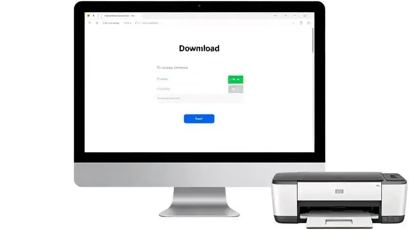 Processo de download e instalação de drivers para impressoras multifuncionais em computador desktop