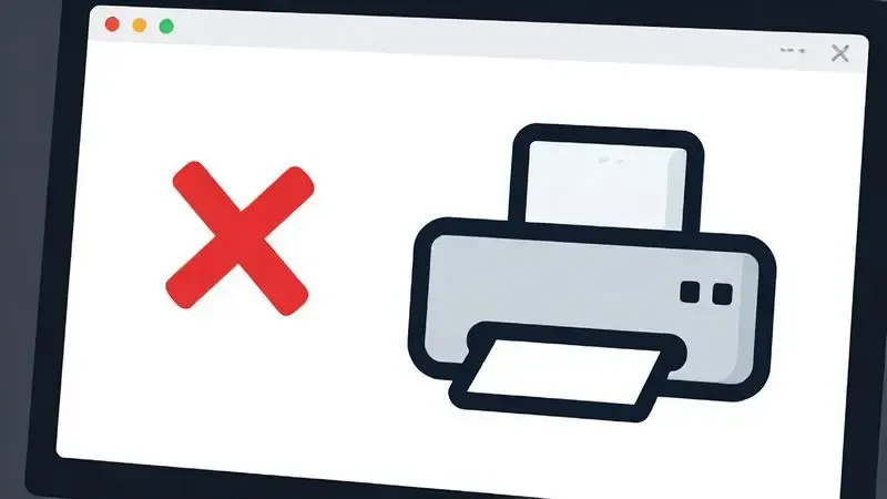 Representação conceitual de erro de impressora offline ou spooler travado