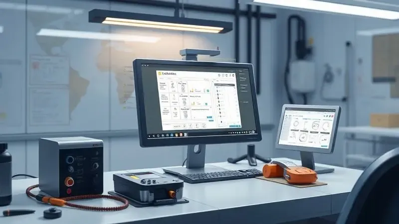 Representação visual de problemas de calibração com etiquetas mal alinhadas e soluções técnicas