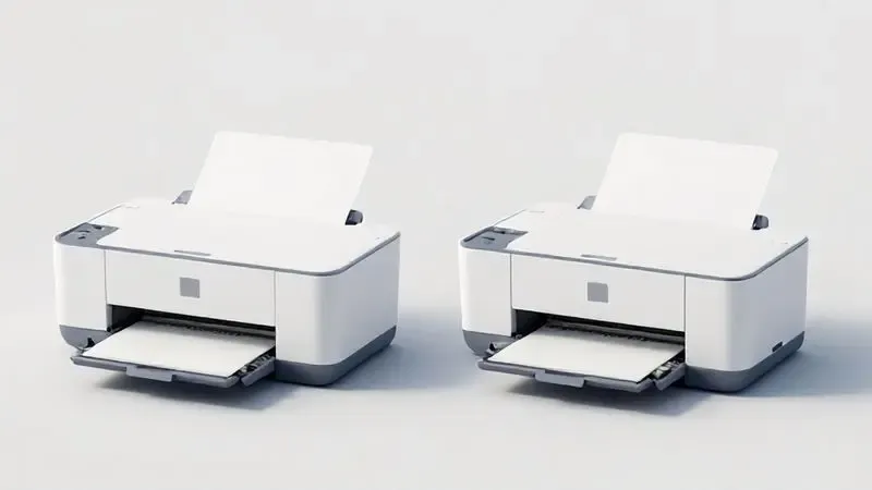 Ilustração conceitual comparando erros comuns versus procedimento correto na troca de cartuchos