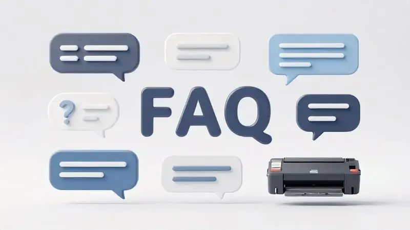 Ilustração conceitual das dúvidas frequentes sobre toner e tinta de impressora