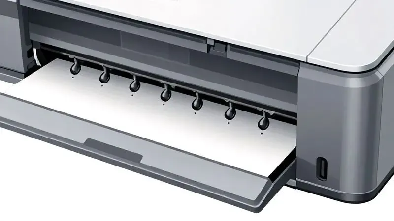 Diagrama ilustrativo do funcionamento interno de uma cabeça de impressão genérica