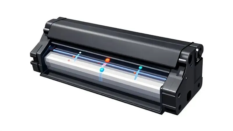 Diagrama conceitual do funcionamento interno de um cartucho de impressora