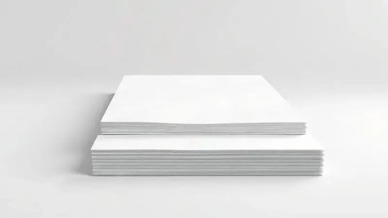 Ilustração da espessura e camadas de um papel fotográfico premium destacando sua densidade.