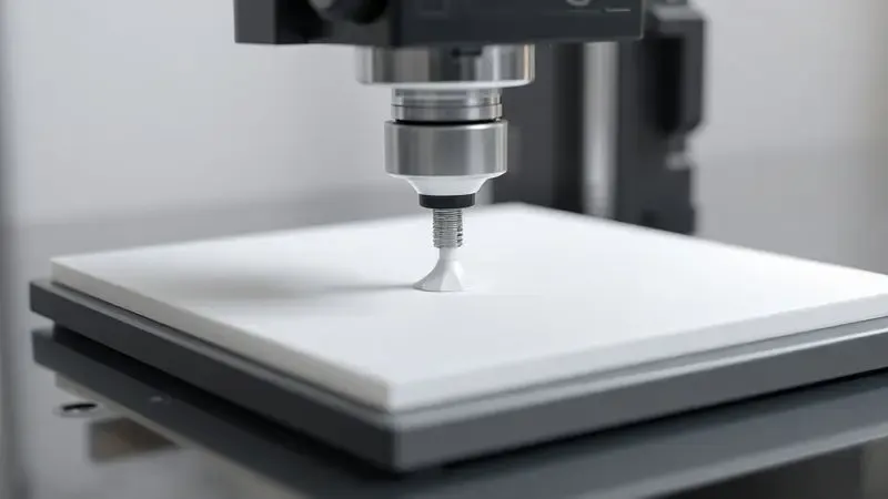 Renderização 3D de alta precisão mostrando o bico de impressão criando camadas perfeitas de PLA.