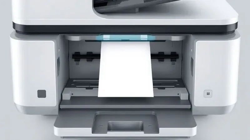 Ilustração técnica do mecanismo de uma impressora realizando a virada automática do papel para impressão duplex.