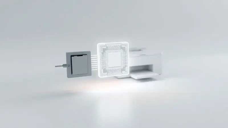 Representação digital 3D da instalação manual de drivers de impressora através de conexão simbólica.