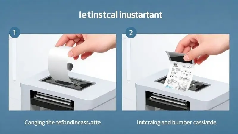 Processo ilustrativo de instalação correta de ribbon em impressora térmica
