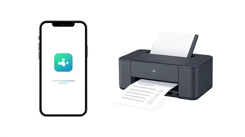 Funcionalidade AirPrint do iOS para impressão móvel ilustrada artisticamente