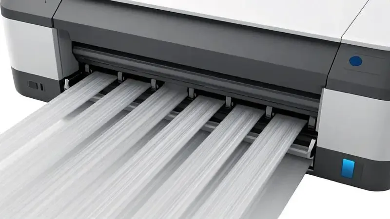 Ilustração do processo de limpeza intensa (power cleaning) em cabeça de impressão.