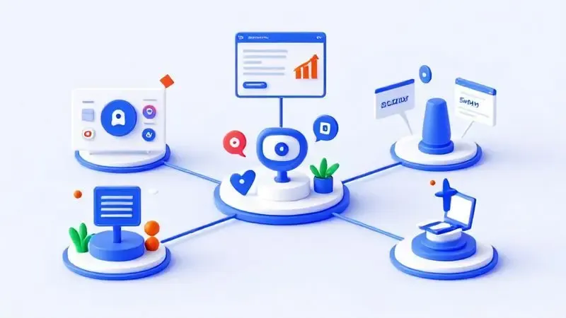 Cenário ilustrativo de estratégias digitais de marketing para produtos impressos em 3D e captação de clientes