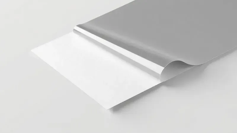 Texturas de diferentes materiais para adesivos como vinil e papel sobrepostos de forma artística.