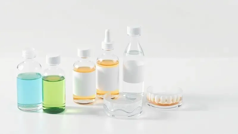 Representação 3D de diferentes materiais e resinas coloridas utilizados na impressão 3D para odontologia.