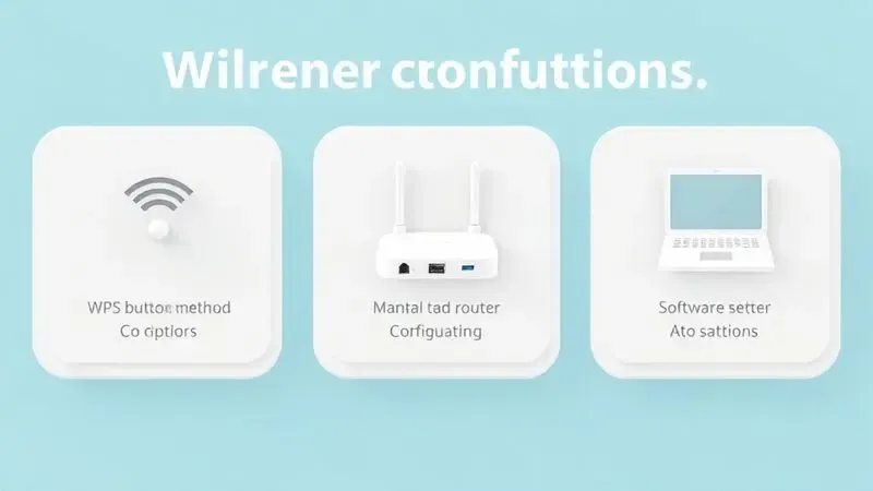 Comparação visual dos diferentes métodos de configuração de rede sem fio disponíveis
