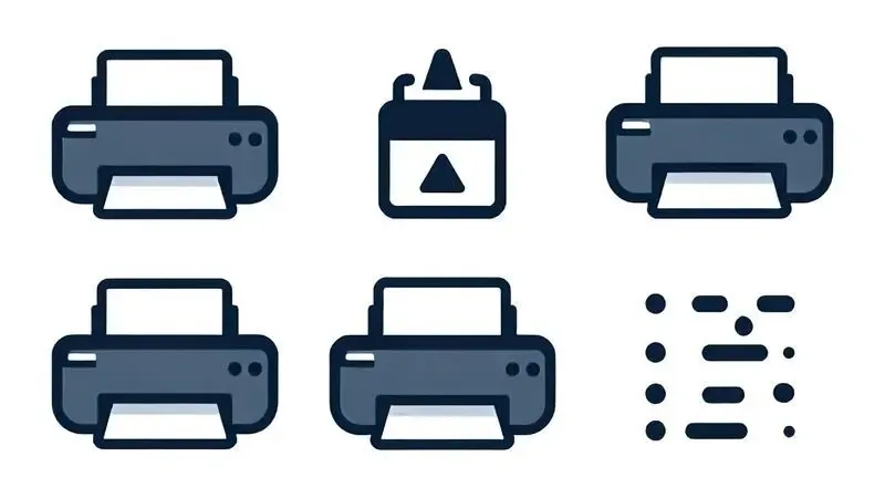 Conceito visual ilustrativo dos cinco principais motivos para fazer reset na impressora.