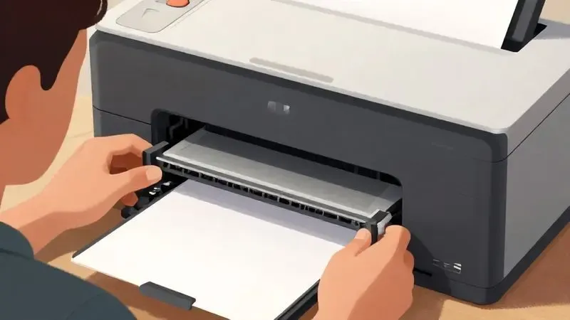 Preparação técnica de impressora para fotografia com ajuste de componentes e verificação de mecanismos internos