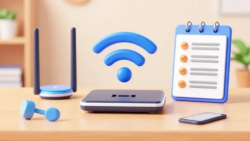 Elementos essenciais necessários para configuração Wi-Fi de impressora em estilo conceitual
