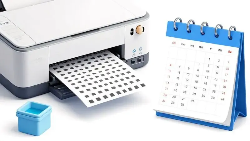 Ilustração conceitual de métodos de prevenção para evitar entupimentos de cabeça de impressão