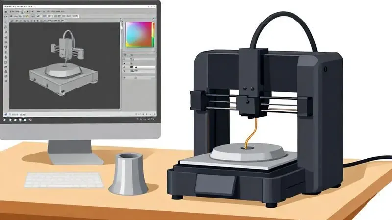 Diagrama ilustrativo do fluxo completo da impressão 3D desde modelo digital até objeto final.