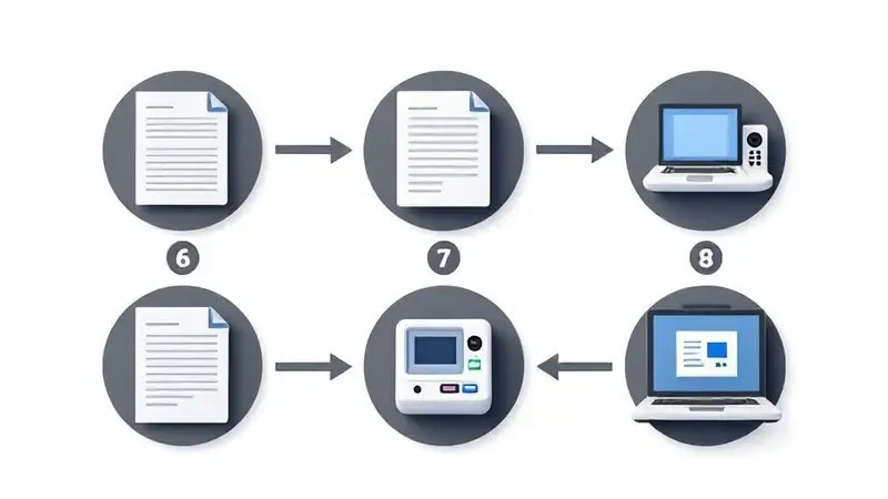 Diagrama de fluxo do processo de digitalização em 7 etapas passo a passo