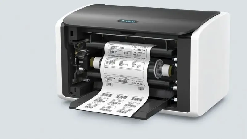 Diagrama ilustrativo do funcionamento interno do ribbon em uma impressora térmica