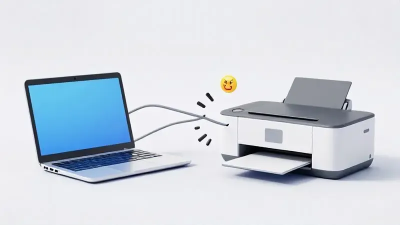 Representação visual do significado de impressora offline e comunicação interrompida