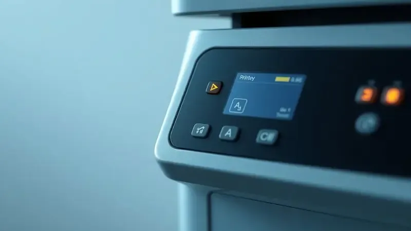 Renderização digital de um painel de controle minimalista com luzes de alerta amarelas piscando, indicando erro técnico.