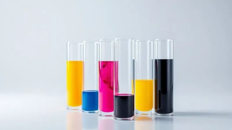 Representação artística em 3D de canais internos de tinta colorida fluindo de forma organizada e tecnológica.