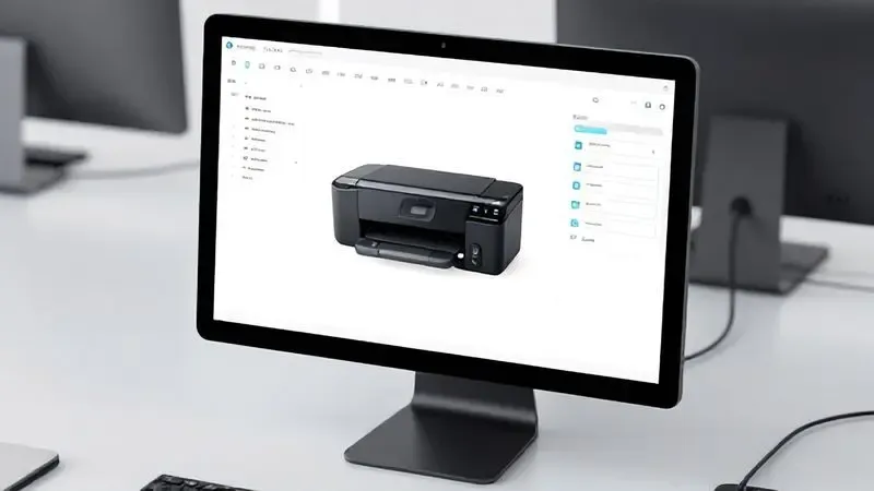 Interface de software de configuração para reset de impressora em ambiente de trabalho técnico