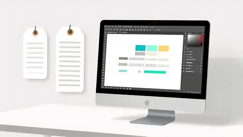 Interface de software de criação de etiquetas com templates e ferramentas de design
